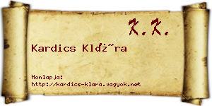 Kardics Klára névjegykártya