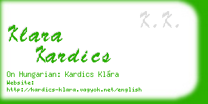 klara kardics business card
